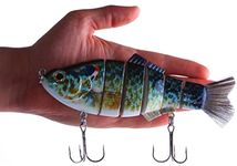 Real Fish 8" Spring Shad Glide Bait swimbait Fishing Lures bass Hard Lifelike Bluegill Swim Bait (8" PUMPKINSEED)