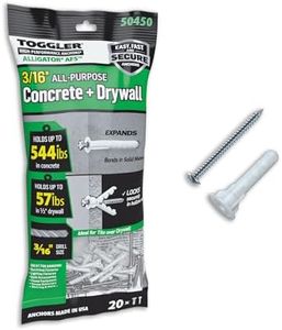 TOGGLER Alligator AF5 Flanged Anchor with Screws, Polypropylene, Made in US, for #4 to #9 Fastener Sizes (20)