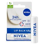 NIVEA Repair & Care Lip Balm SPF 15 (4.8g), Lip Care with Natural Origin Ingredients, Shea Butter, and Vitamins, Relieves Chapped Lips with 24h Moisture