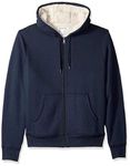 Amazon Essentials Women's Sherpa-Lined Fleece Full-Zip Hooded Jacket (Available in Plus Sizes), Navy Heather, M