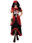 Bristol Novelty 301577S Day Of The Dead Adult Costume, Women, Red, Black, White, Small