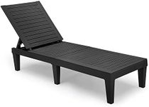 YITAHOME Chaise Outdoor Lounge Chairs with Adjustable Backrest, Multi-Functional Patio Loungers Easy Assembly & Lightweight, Waterproof Poolside Chaise Lounge with 265lbs Capacity - Black