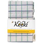Keeki Bag - The Original Beeswax Lined Bread Bag for Homemade & Sourdough | Reusable Linen Bread Storage | Beeswax Wrap Alternative | Plastic-Free Storage w/Wide Opening & Drawstring Closure (Blue)