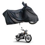RiderShine Dust & Waterproof Bike Body Cover Compatible with Classic 350 with Double Mirror Pocket Black