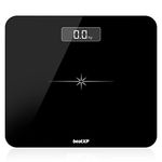 beatXP Actifit Flare Digital Weighing Scale with Backlit LCD Panel, Electronic Weight Machine for Body Weight with 5 mm Thick Tempered Glass,Max Weight 180 Kg, (Black) 24 Month Warranty