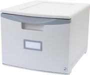 Storex Single Drawer Mini File Cabinet with Lock, Legal/Letter, Gray (61251A01C)