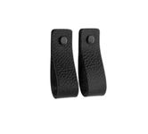 Brute Strength - Leather Handles for Furniture - Black - 2 pcs - 16,5 x 2,5 cm - Cabinet Handle, Door Handle for Kitchen, Bathroom, cabinets, Dresser, Wood