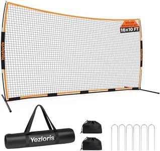 Yezloris 16x10FT Multi-Sport Backstop Net — Portable Ball Barrier for Baseball, Soccer, Basketball & Lacrosse, Wind-Stable with Ground Stakes & Sandbags, Backyard & Park Practice Net