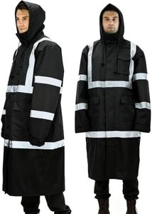 sesafety Safety Rain Coats for Men Work, Class 3 HighVisibility Rain Gear