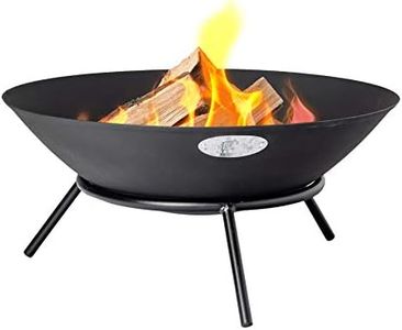 56cm Diameter Cast Iron Fire Pit Outdoor Portable Garden Patio Heater Wood Burner BBQ Camping Fire Bowl - by Harbour Housewares
