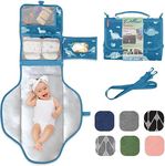 Portable Changing Pad for Baby, Travel Diaper Changing Pad for Newborn, Large Waterproof Baby Changing Mat, Foldable & Detachable Diaper Changing Station with Baby Wipes Pockets, Baby Stuff by Pillani