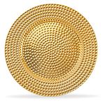 Home Collectives 13 Inch Round Elegant Serve ware Charger Plates with Matching Napkin Rings, Wedding, Dinner party, Event - Choose from our Variety of Styles and Quanties (12, Hammered Gold)