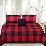 Sweet Home Collection Print Reversible Comforter Set, Buffalo, King