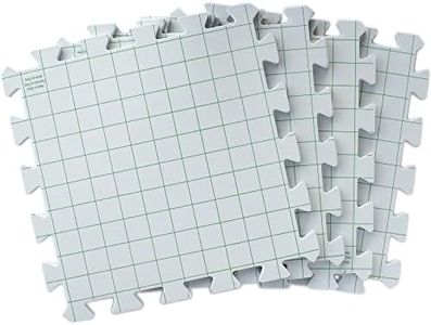 Boye Interlocking Needlepoint, Knitting, and Crochet Blocking Boards, 12'' W x 12'' L, White, 4 Pc