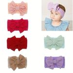 Hair Bands for Baby Girls Cotton Headbands Turban Knotted Girls Hairband Super Soft and Stretchy Hair Wrap for Baby Girls, Pack of 6 - Multicolor