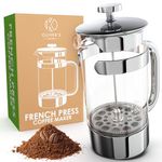 Oliver's Kitchen ® 1 Litre French Press Coffee Maker - A Cafetiere Designed Exclusively for Coffee Lovers - Enjoy Pure Authentic Coffee At Home - Stylish Design with Heat Resistant Thickened Glass