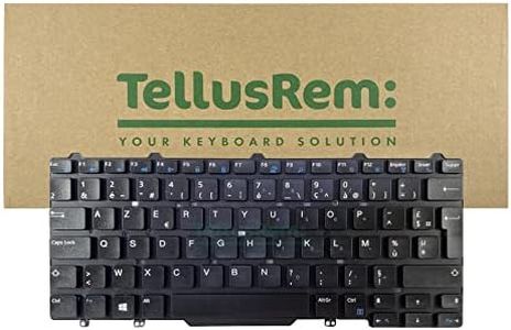 TellusRem Replacement Keyboard French Non-Backlit for Dell Latitude E5450, Latitude E7450, Latitude E7470