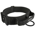 DOBERNUT Tactical Dog Collars with Handle – Military-Grade Large and Medium Dog Training Collar – Thick Rottweiler & German Shepherd Collar for Walking, Hiking & more – 2" (Black) (Large 46cm-56cm)