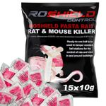 Roshield 45 Mouse Mice Rat Pasta Bait Killer Poison Control Sachet Kit- Fast Acting for Home & Garden Treatment (3 x 150g Pack)