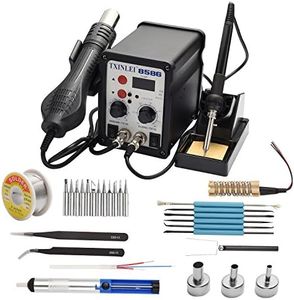 TXINLEI Soldering Station 2 in 1 Digital Display SMD Hot Air Rework Station and Soldering Iron