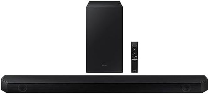 Samsung Q-Symphony Soundbar (HW-Q600C/XL), USB, Bluetooth with 3.1.2 Channel, Wireless Subwoofer, and 2 Up-Firing Speakers, Dolby Atmos Music (Black)