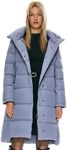 Orolay Women's Hooded Down Jacket Long Winter Coat Stand Collar Puffer Jacket Blue XXL