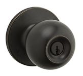 Weiser Regina Venetian Bronze Entry Door Knob, Locking Door Knob 2 Keys, Exterior Door Knob, Front Door Knob