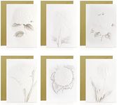 Yitexin 5 x 7 in Floral Cards, Cardstock Flower with 3D Sketch Appearance, Blank Stationary Cards and Envelopes, for Wedding Card, Writing Card, Birthday Card (6 Styles)