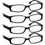 TruVision Readers Reading Glasses 1.5 Best 4 Pack Black Readers for Men and Women Always Have a Stylish Look and Crystal Clear Vision When You Need It! Comfort Spring Arms & Dura-Tight Screws