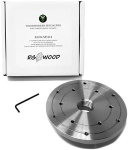 RGWOOD 6" Steel Wood Lathe Face Plate, 1-1/4" x RH 8tpi Threaded with set screws to lock on spindle for reverse turning