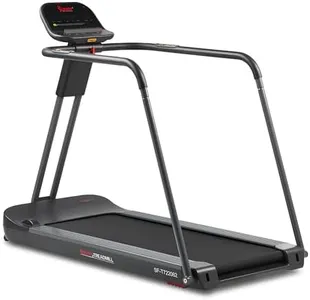 Sunny Health & Fitness Endurance Cardio Running Walking Treadmill with Extended Safety Handrails, Low-Impact, Low Wide Deck and SunnyFit® App Enhanced Bluetooth Connectivity SF-T722062