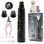 Dog Nail Grinders, Professional Pet Dog Nail Grinder with Nail Clipper, 2-Speed Low Noise Dog Claw Grinder Pet Nail Trimmer File With LED Light, Paw Claw Grooming for Small Medium Large Dogs & Cats
