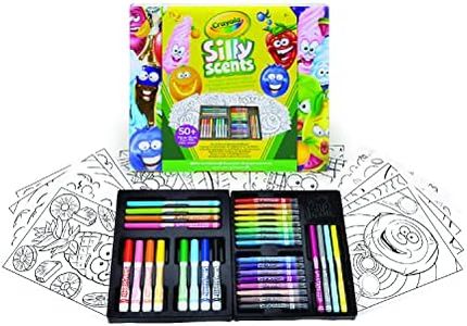 Crayola Silly Scents Scented Mini Art Case Set, Includes 16 Mini Twistables Crayons, 8 Slim and 8 Broad Line Washable Scented Markers, 20 Coloring Pages in a Durable Storage Case!