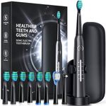 Electric Toothbrush, Sonic Toothbrushes with 8 Brush Heads 40000 VPM 5 Modes, Sonic Toothbrushes Fast Charge 4 Hours Last 30 Days, Rechargeable Electric Toothbrush for Adult (Grey, SP1)