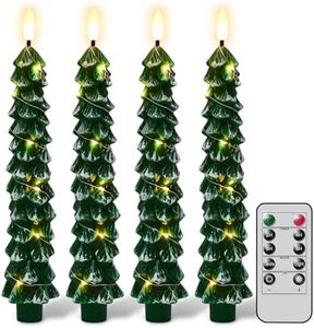 GenSwin Christmas Tree Flameless Taper Candles candlesticks Remote Timer