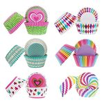 Paper Baking Cups, 600 Pcs Cupcake Liner, Muffin Liner for Cake Balls, Muffins, Cupcakes and Candies (6 Styles)