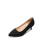 DREAM PAIRS Women's Moda Black Nubuck Low Heel D'Orsay Pointed Toe Pump Shoes Size 8 M US