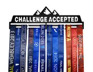 Full Health Sporting Running Medal Hangers Awards Display Medal Holder Rack Metal Steel Wall Mounted Challenge Accepted Black