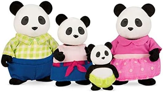 Li'l Woodzeez 6154M Skyhopper Panda Family – Set da 5 pezzi con statuette in miniatura e libro – Giocattoli di animali e accessori Acc per bambini dai 3 anni in su, multicolore