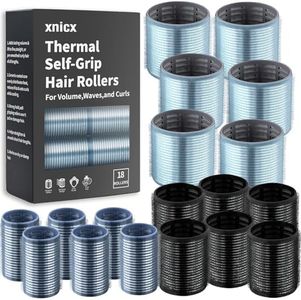 xnicx 18 pcs Hair Roller Set,Self-Grip Ceramic Thermal Curlers,Large Rollers Curlers to Sleep In for Blowout Look,Salon Quality for Long Medium Short Hair