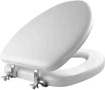 Mayfair 1815CP 000 Soft Toilet Seat with Premium Chrome Hinges that will Never Loosen, ELONGATED, White