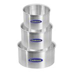 CooKNooK Aluminum Round Cake Pan 6 Inch/7 Inch/8 Inch Diameter ; 4 inch Height Round Cake Baking Pans, Aluminum Cake Baking Mold Set of 3 (6,7,8 inch 4 inch Height)