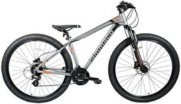 Ammaco Evo V 29er 29" Wheel Mountain Bike 24 Speed Hydraulic Disc Brakes Hardtail Front Suspension Gunmetal Alloy Small 16" Frame