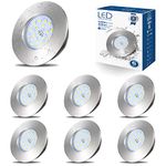 HiBay 6X 5W LED Downlights Ceiling IP44 Bathroom Recessed Spot Lights Brushed Chrome Down Light Ultra Slim Downlight Cool White 6000K 240V