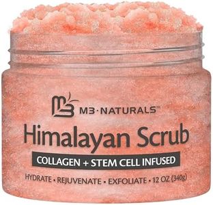 Himalayan Salt Scrub Face Foot & Body Exfoliator Infused with Collagen and Stem Cell Natural Exfoliating Salt Body Scrub for Toning Cellulite Skin Care by M3 Naturals