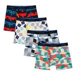 INNERSY Boys' Mesh Underwear Comfort Breathable Boxer Briefs Fly Front for Boys and Teens 6-18 Pack of 4 (12-14 Years, Geometric Patterns)