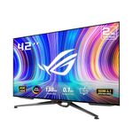 ASUS ROG Swift 41.5” 4K OLED Gaming Monitor (PG42UQ) - UHD (3840 x 2160), 138Hz, 0.1ms, HDMI2.1, True 10 bit, DCI-P3 98%, G-SYNC Compatible, DisplayPort, USB, Console Ready, Remote Control, Anti-Glare