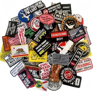 Harsgs 50 Pieces Random Tactical Morale Patch Bundle, Full Embroidery Loop and Hook Patches Set for Caps, Bags, Backpacks, Vest, Military Uniforms,Tactical Gears Etc