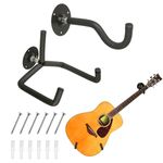 Yumzeco TTCR-II Guitar Wall Mount Horizontal Hanger, Acoustic Electric Classical Guitar Hooks Wall Hangers Rack Stand, Metal Guitars Holder Wall Bracket Display Wall Mount for Ukulele Guitar Banjo