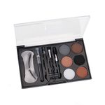 Colors Queen Eyebrow Styling Kit with 5 Highly Pigmented Shades and 1 Wax, Spoolie, Eyebrow Pencil, Eyebrow Stencil, Hair Plucker & Angular Brush (Palette)